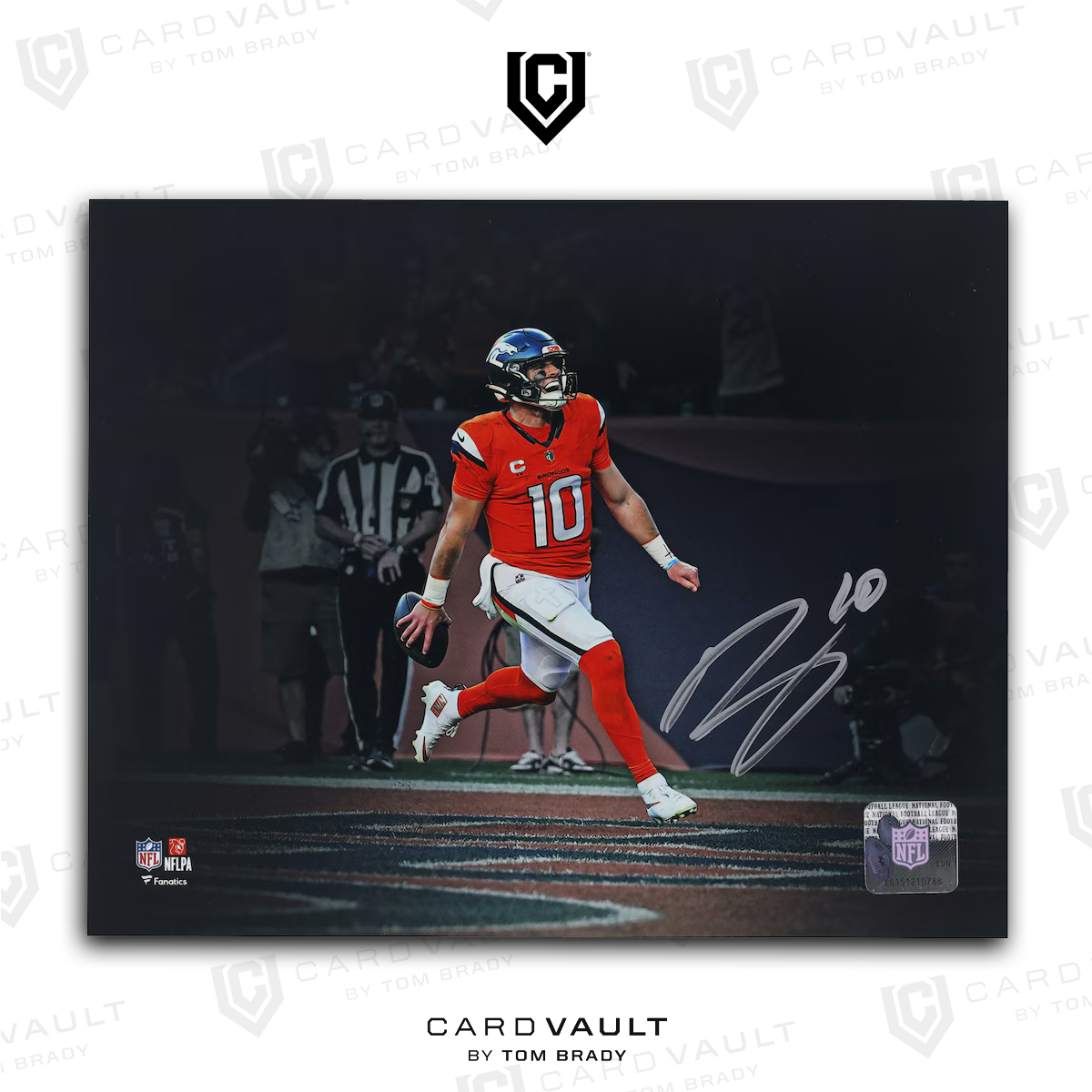 Bo Nix Denver Broncos Autographed Fanatics Authentic 8x10 Touchdown Celebration Spotlight Photograph