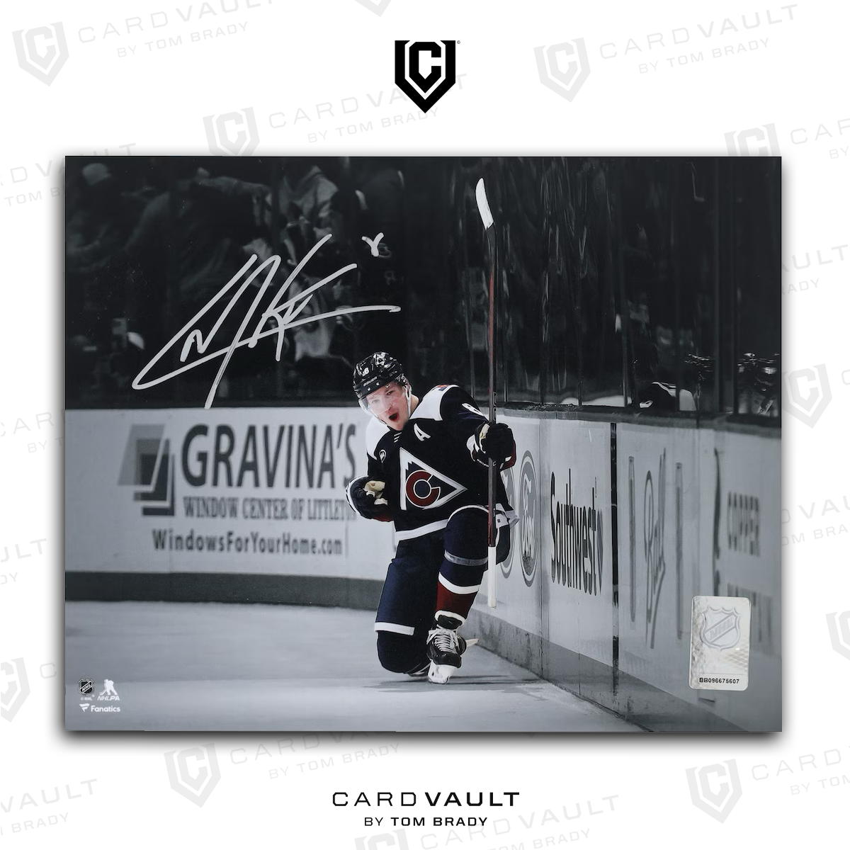 Cale Makar Colorado Avalanche Autographed Fanatics Authentic 8x10 Navy Jersey Celebration Spotlight Photograph