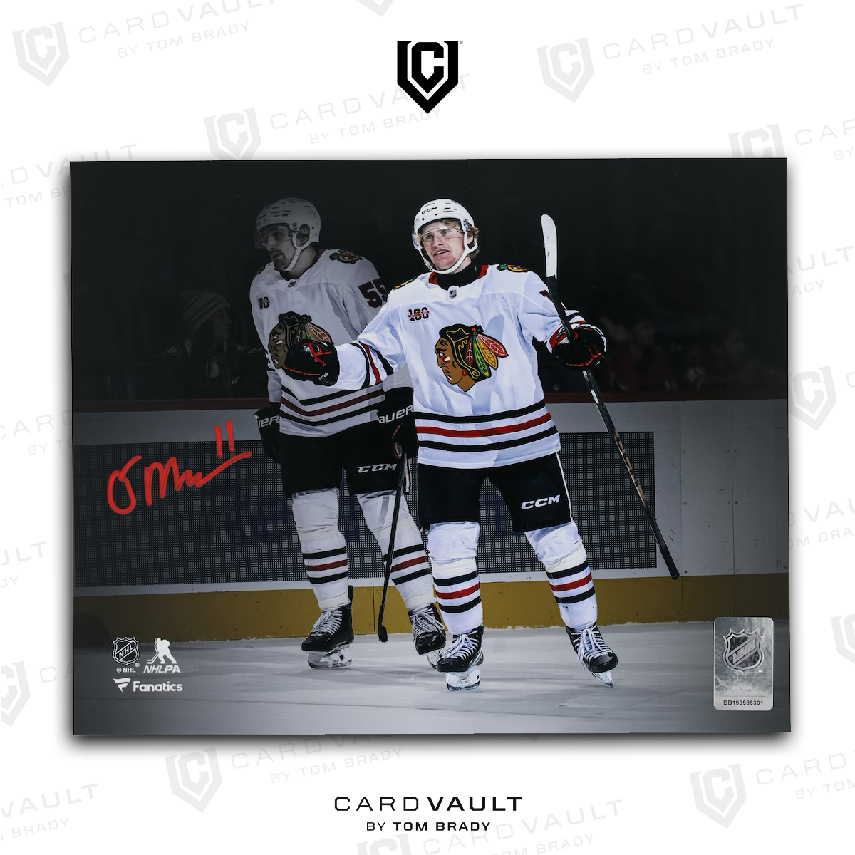 Oliver Moore Chicago Blackhawks Autographed 8x10 First NHL Goal Celebration Photograph
