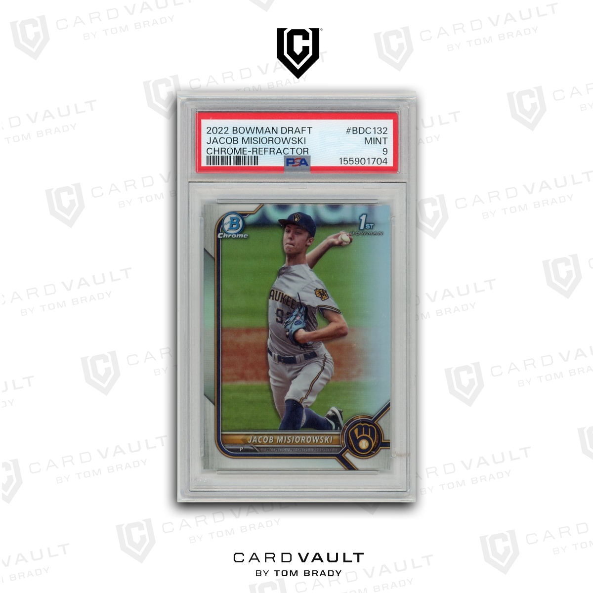 2022 BOWMAN DRAFT BDC132 JACOB MISIOROWSKI CHROME-REFRACTOR PSA 9 8-17