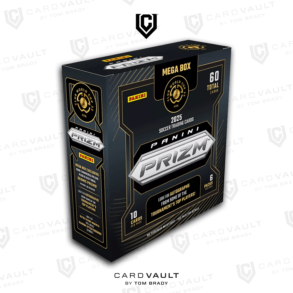 2025 Panini Prizm FIFA Club World Cup Soccer Mega Box - CardVault by Tom Brady