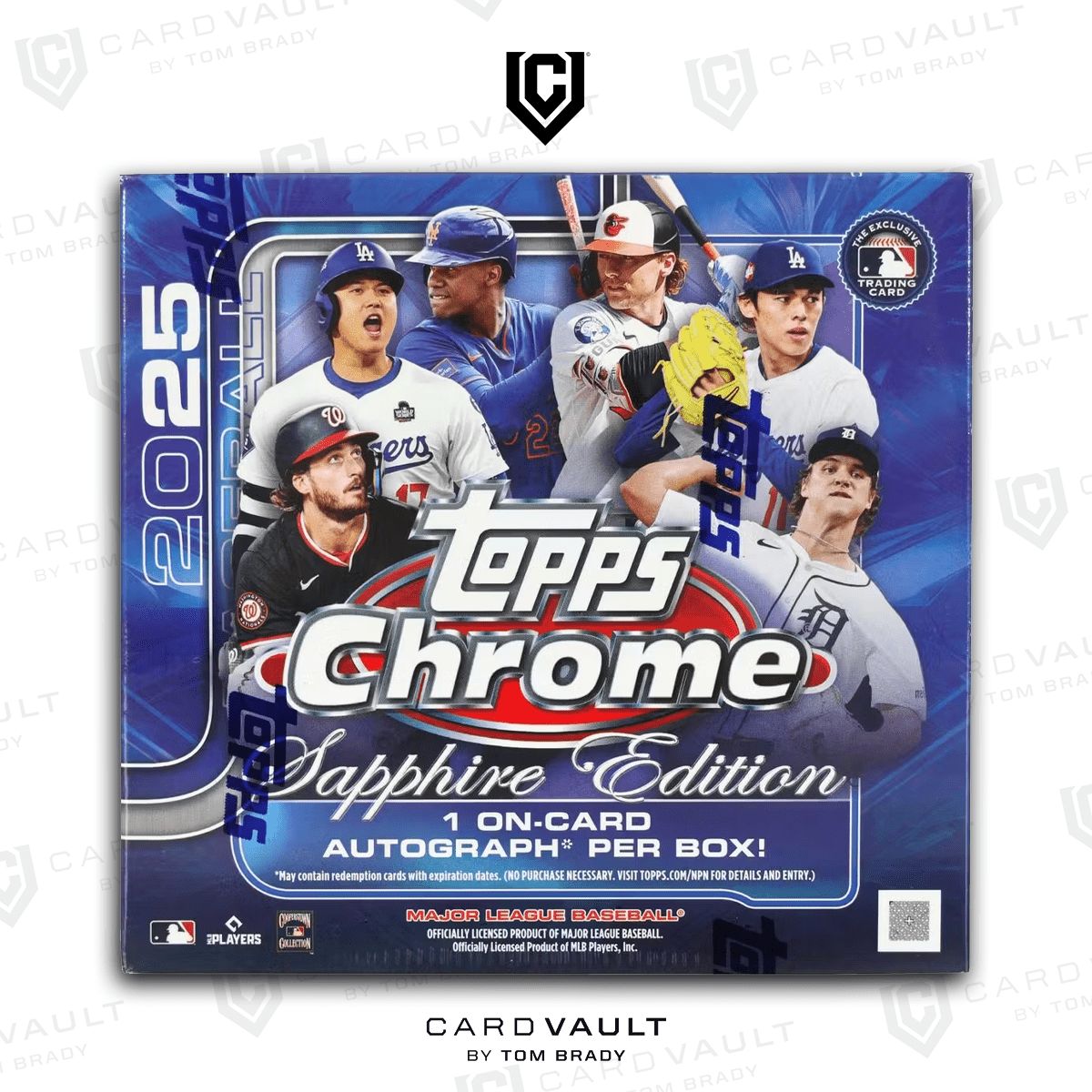 2025 Topps Chrome Sapphire Baseball Hobby Box - CardVault by Tom Brady
