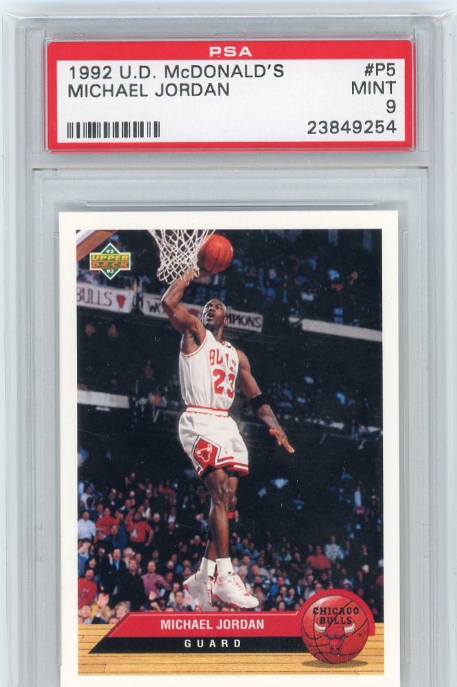 1992 UPPER DECK McDONALD'S P5 MICHAEL JORDAN PSA 9 4 9-15