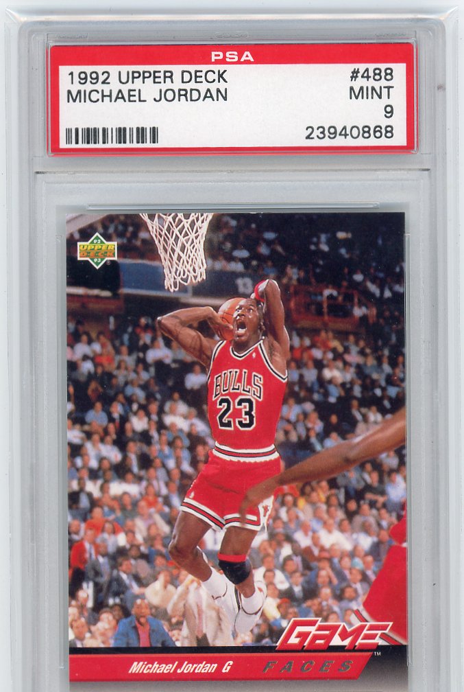 1992 UPPER DECK 488 MICHAEL JORDAN PSA 9 2 9-15