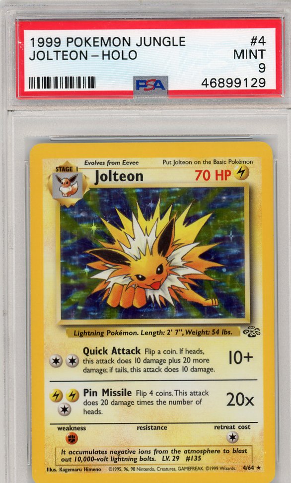1999 POKEMON JUNGLE 4 JOLTEON-HOLO PSA 9 8-17