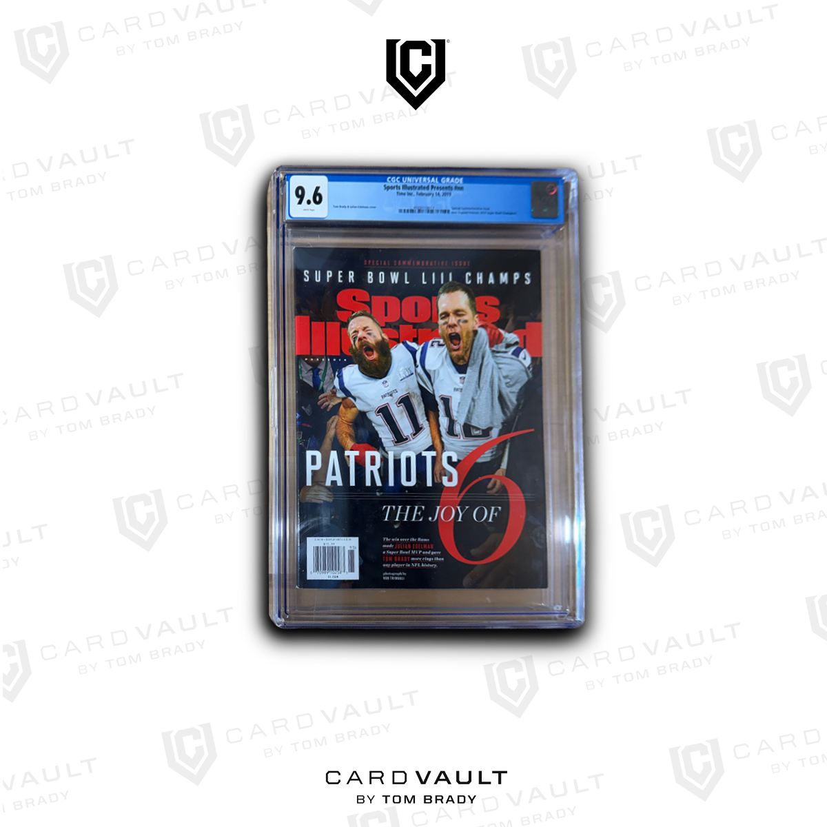 SPORTS ILLUSTRATED TOM BRADY & JULIAN EDELMAN COVER TIME INC. FEBRUARY 14, 20 CGC 9.619