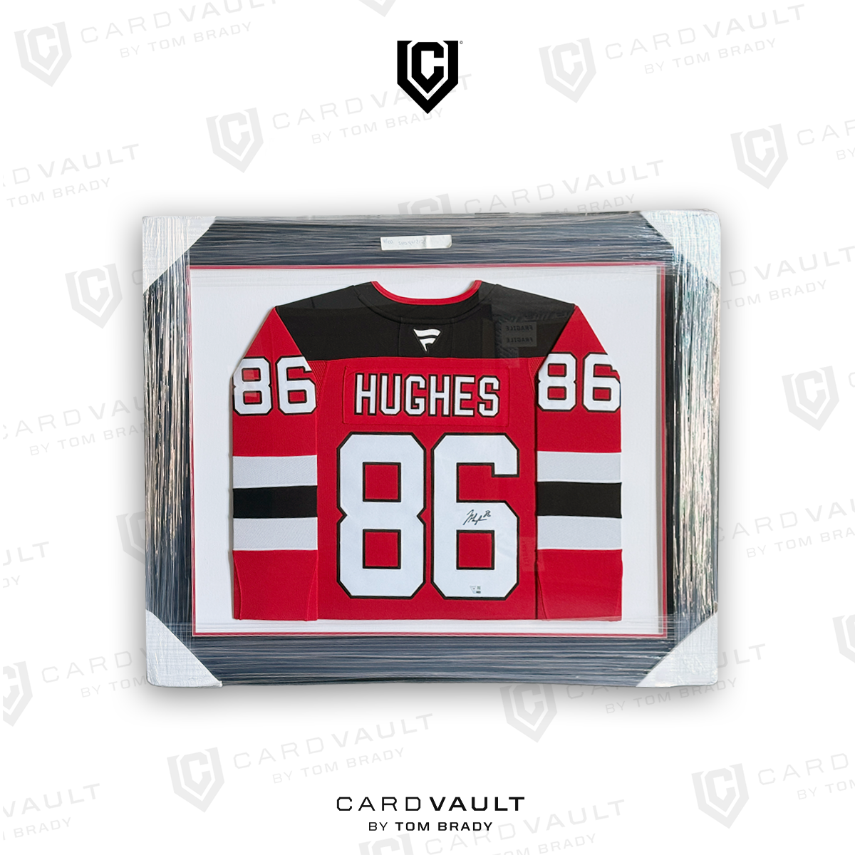 Jack Hughes New Jersey Devils Autographed Fanatics Authentic Framed Red Fanatics Premium Jersey