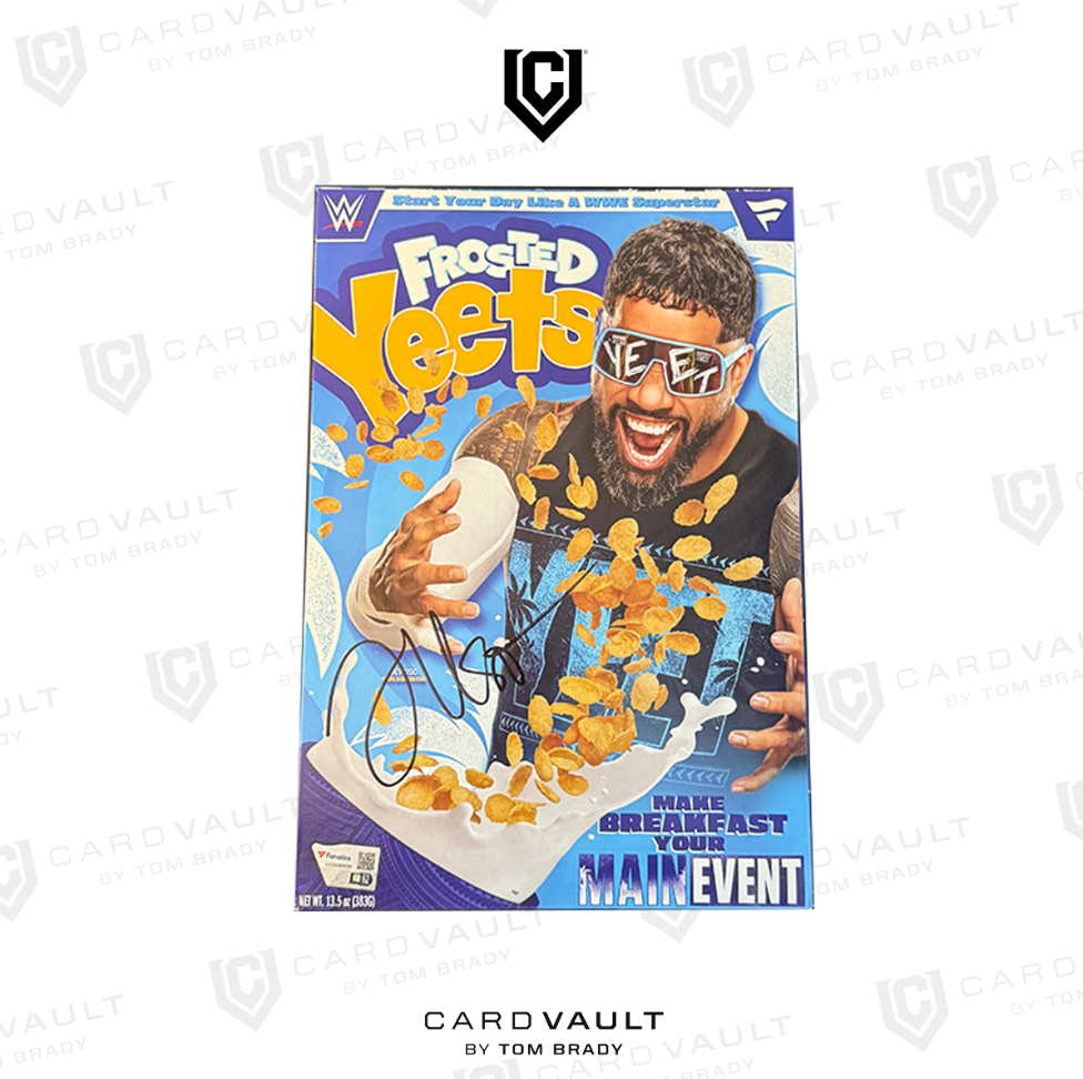 Signed Jey Uso WWE Frosted Yeets Cereal Fanatics COA
