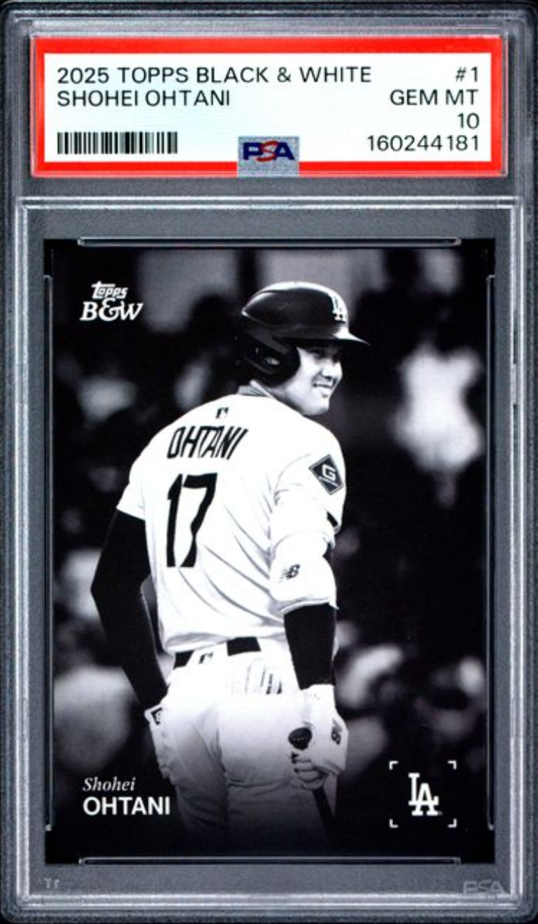 2025 TOPPS BLACK AND WHITE 1 SHOHEI OHTANI PSA 10 4 9-15