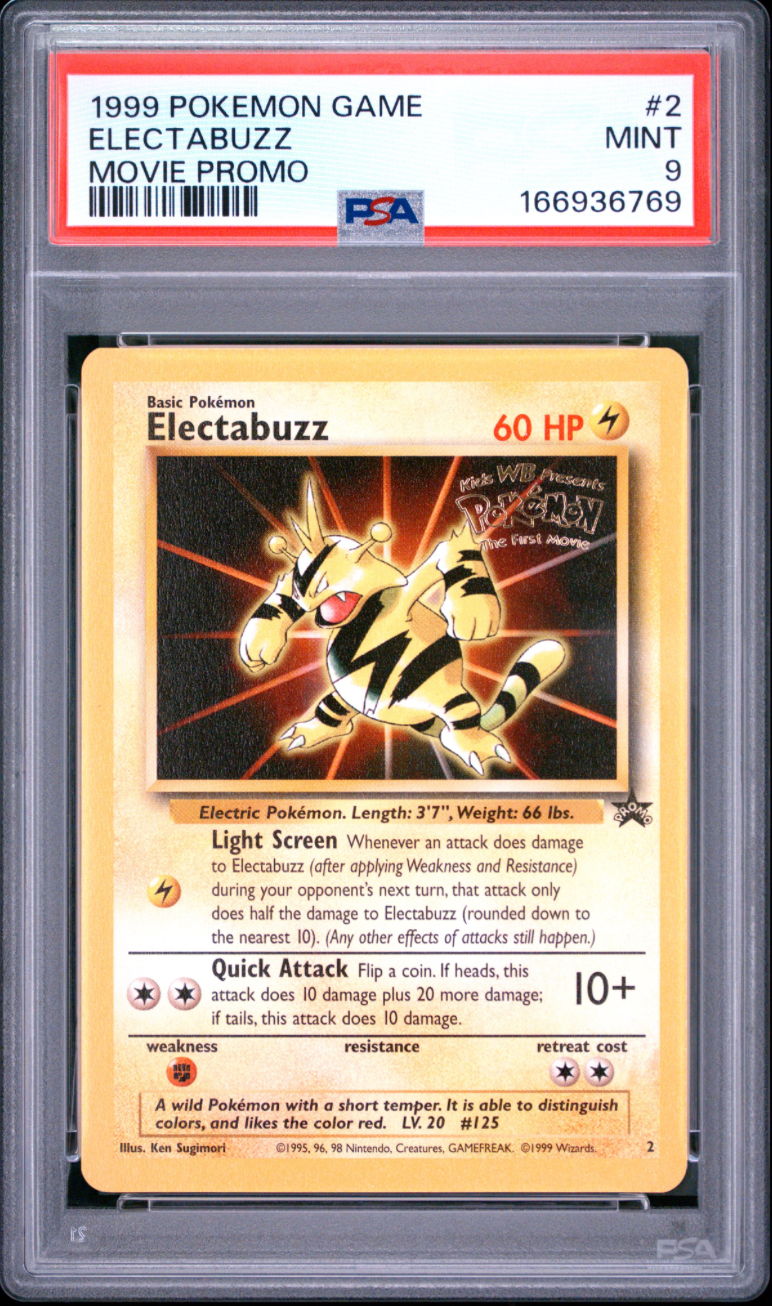 1999 POKEMON GAME MOVIE 2 ELECTABUZZ MOVIE PROMO PSA 9 8-31