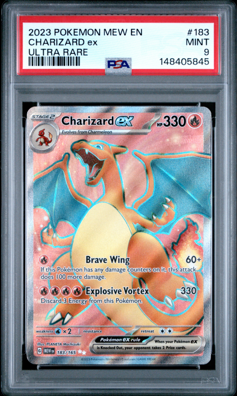 2023 POKEMON MEW EN-151 #183 CHARIZARD EX ULTRA RARE PSA 9 1