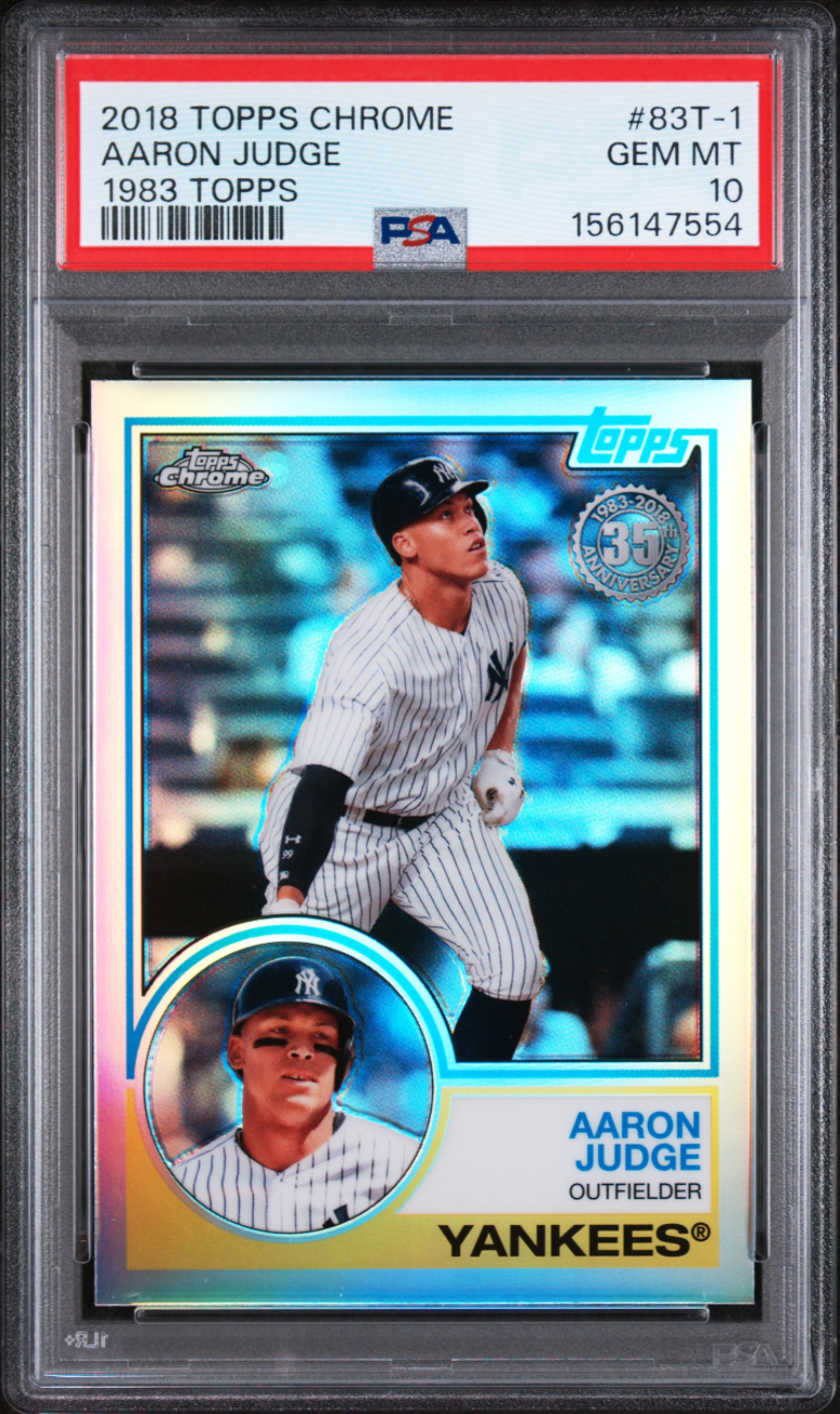 2018 TOPPS CHROME 1983 TOPPS 83T-1 AARON JUDGE PSA 10 7-8