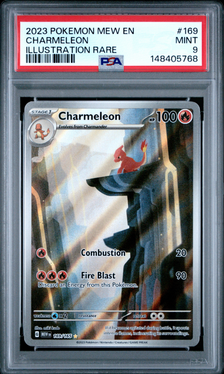 2023 POKEMON MEW EN-151 #169 CHARMELEON ILLUSTRATION RARE PSA 9 1