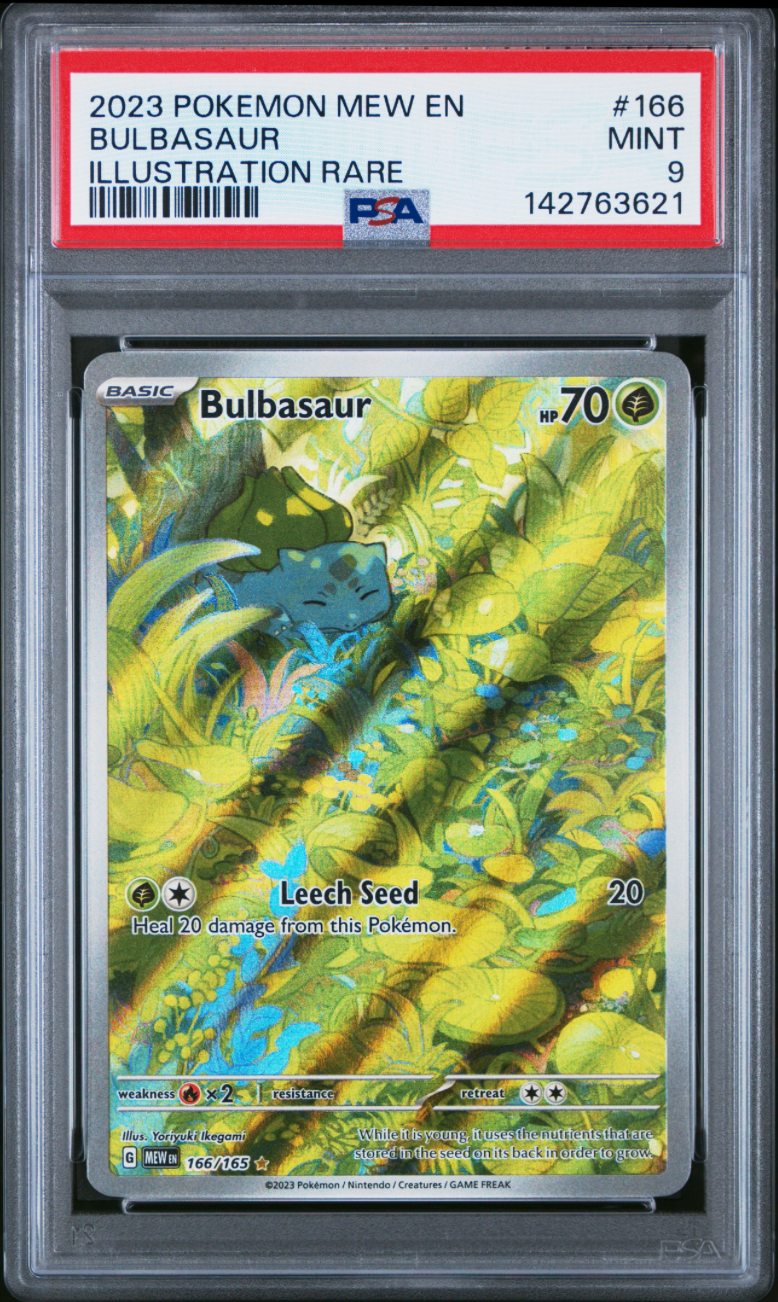2023 POKEMON MEW EN-151 BULBASAUR ILLUSTRATION RARE 166 PSA 9