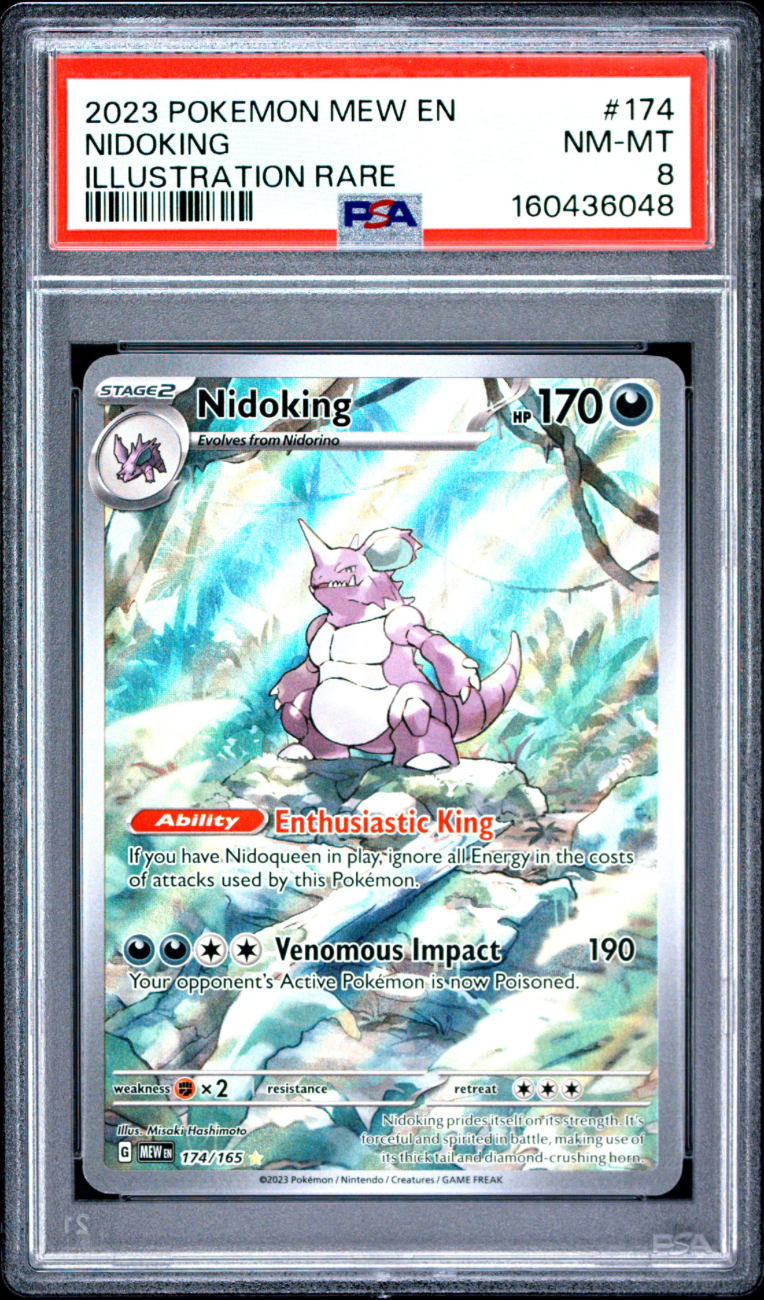 2023 POKEMON MEW EN-151 #174 NIDOKING ILLUSTRATION RARE PSA 8 2