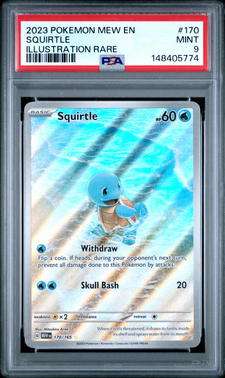 2023 POKEMON MEW EN-151 #170 SQUIRTLE ILLUSTRATION RARE PSA 9