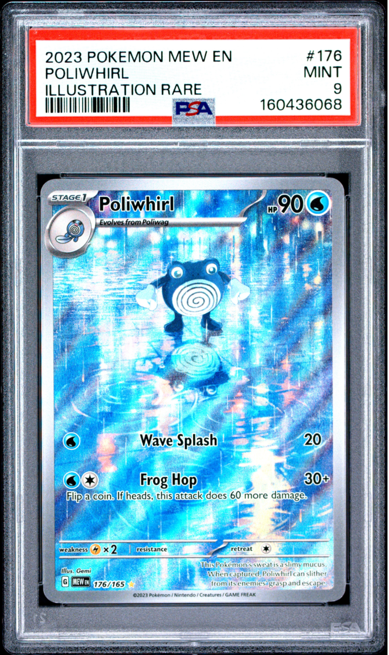 2023 POKEMON MEW EN-151 #176 POLIWHIRL ILLUSTRATION RARE PSA 9 1