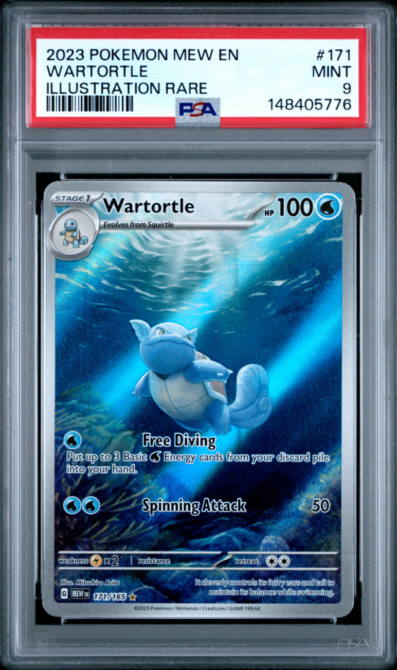 2023 POKEMON MEW EN-151 #171 WARTORTLE ILLUSTRATION RARE PSA 9 5