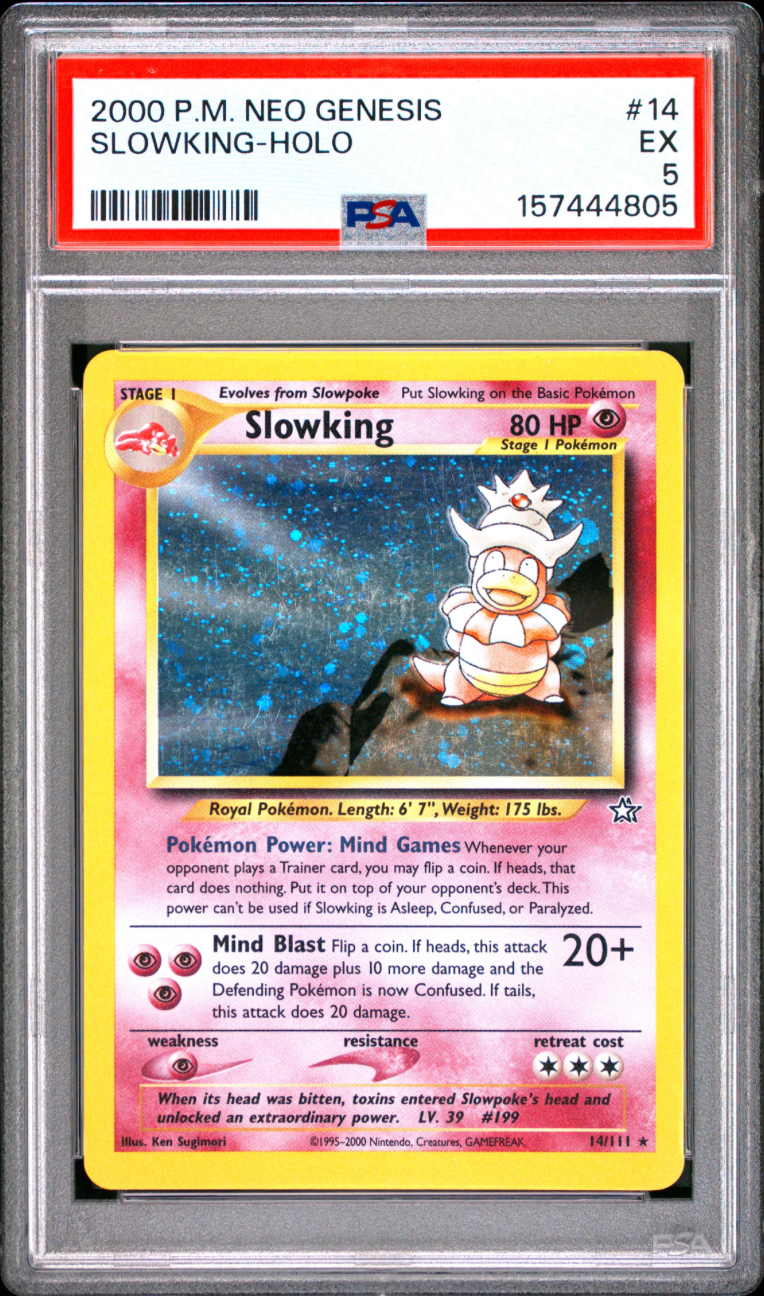 2000 POKEMON NEO GENESIS #14 SLOWKING-HOLO PSA 5