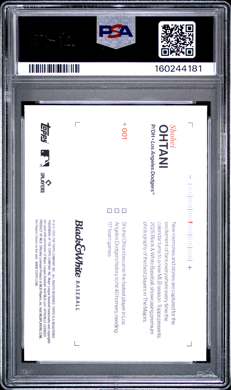 2025 TOPPS BLACK AND WHITE 1 SHOHEI OHTANI PSA 10 4 9-15