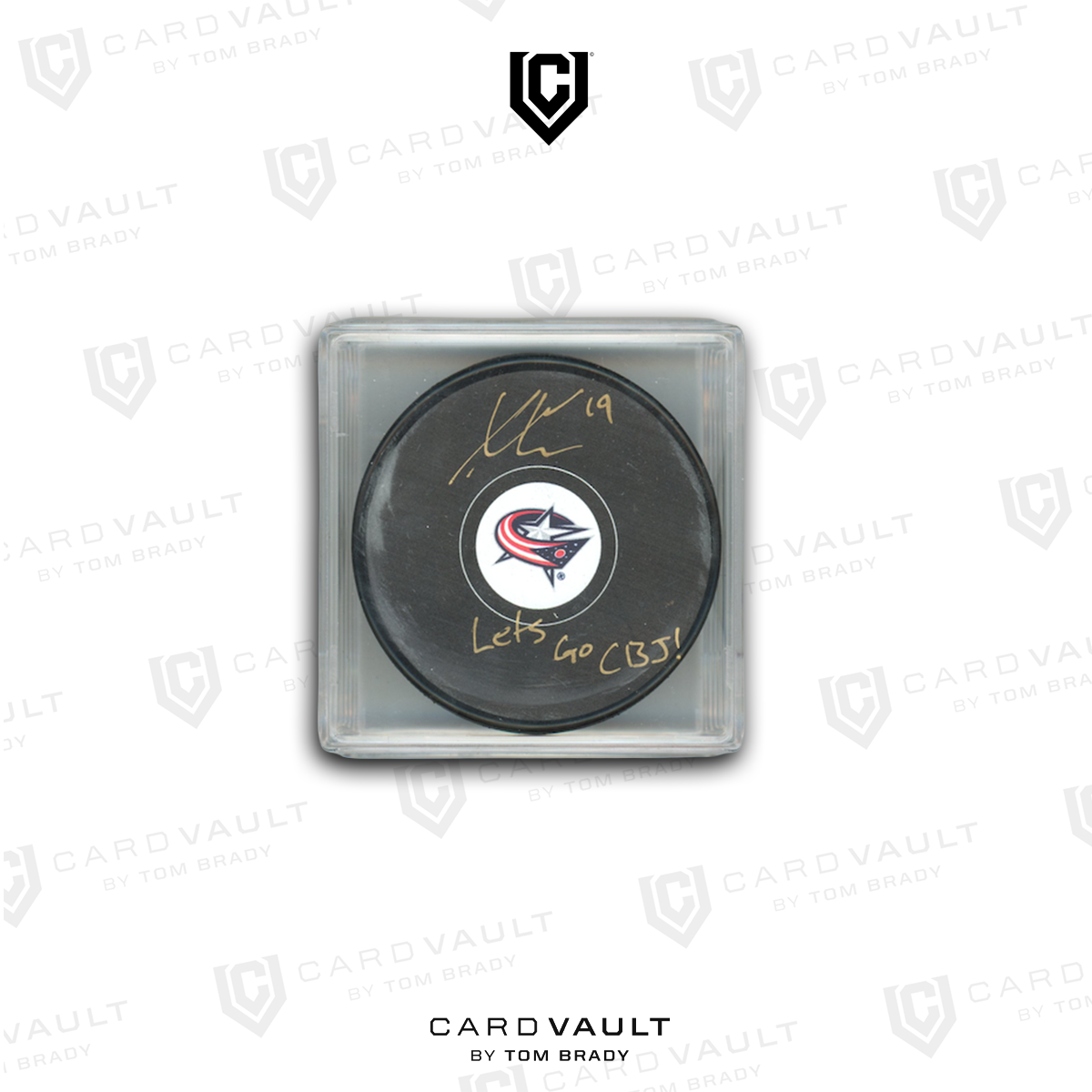 Adam Fantilli Signed "Lets Go CBJ" Inscription Fanatics Authentic Hockey Puck