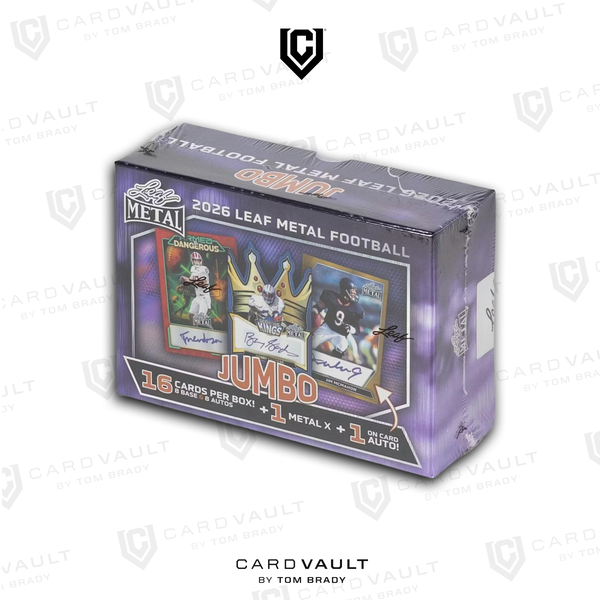 2026 Leaf Metal Football Hobby Jumbo Box – CardVault by Tom Brady