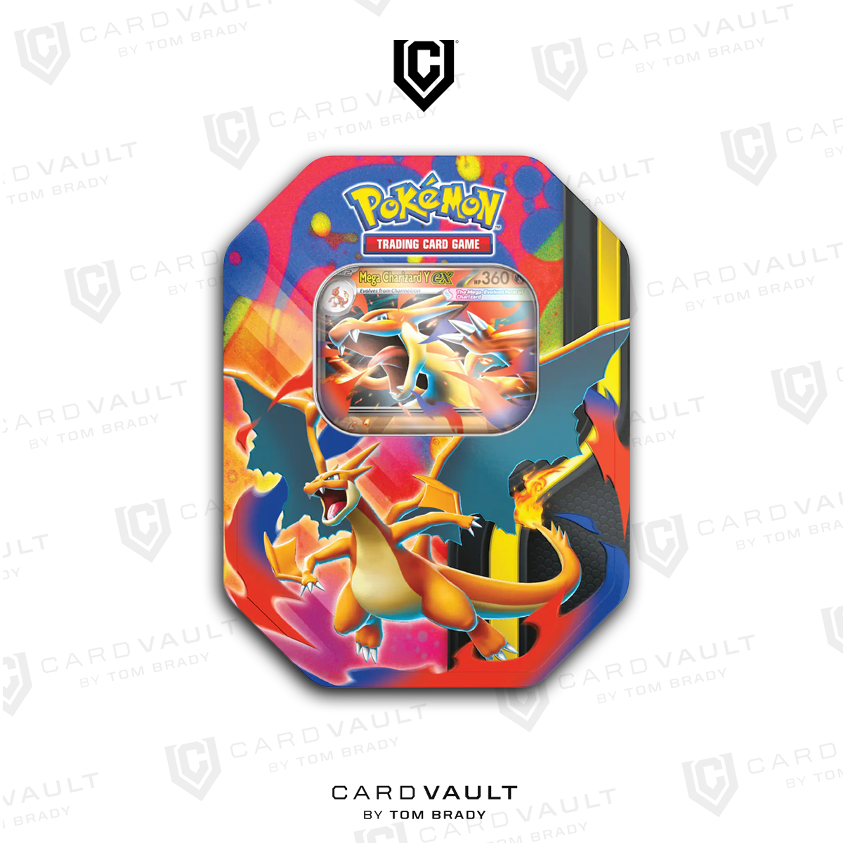 Pokmon: Mega Charizard Tin CardVault by Tom Brady Pokmon: Mega Charizard Tin CardVault by Tom Brady