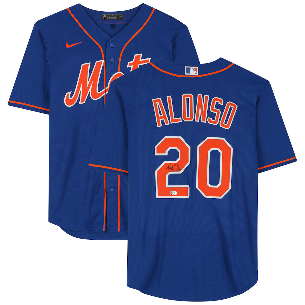 Pete Alonso New York Mets Fanatics Authentic Autographed Deluxe Framed Blue Nike Replica Jersey